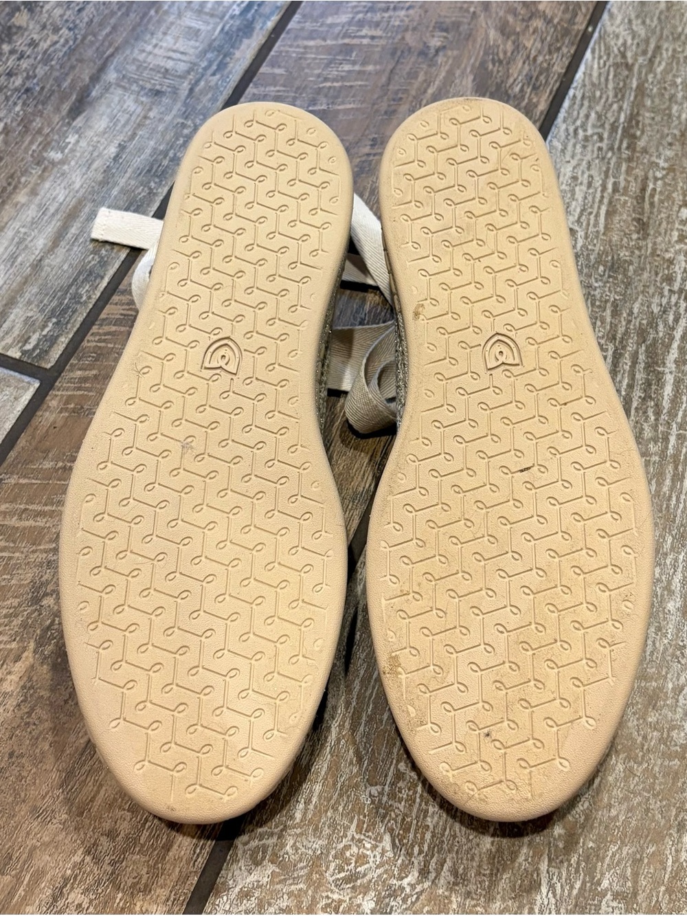 Rothy's Cream Woven Lace-Up Espadrille Flats - Picture 5 of 5